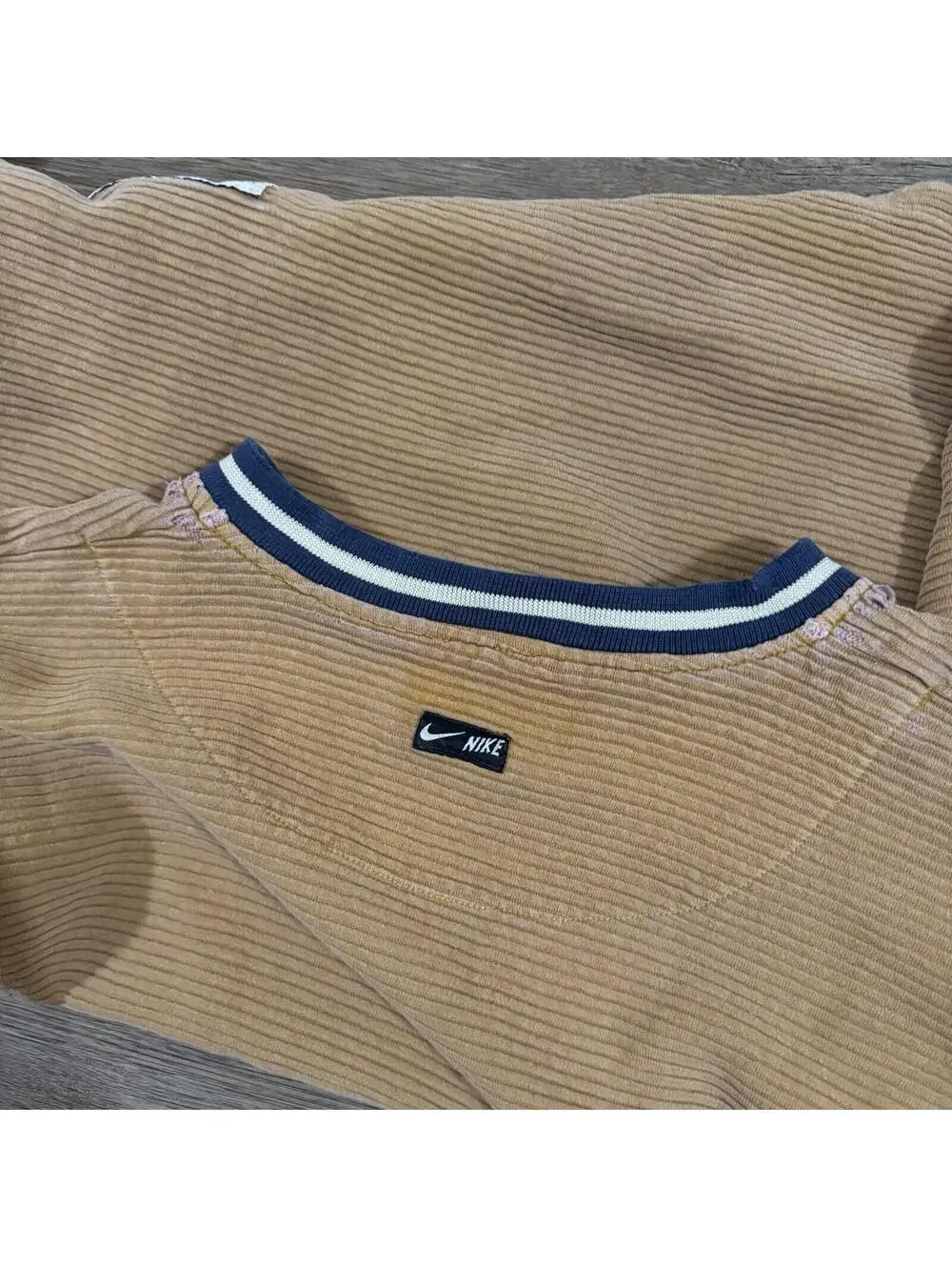 Vintage 90s Nike Cross Training Gym Corduroy Sweater V-Neck - Picture 6 of 11